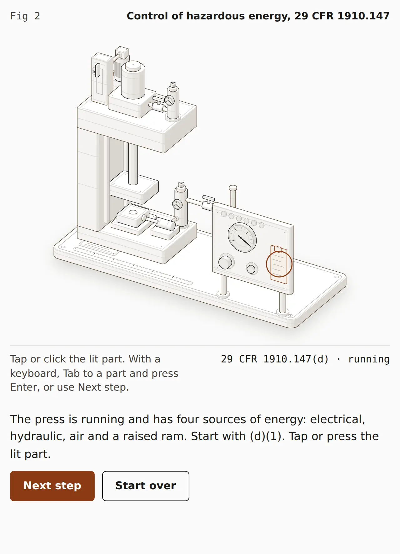 Control of hazardous energy, 29 CFR 1910.147. Open the interactive figure.